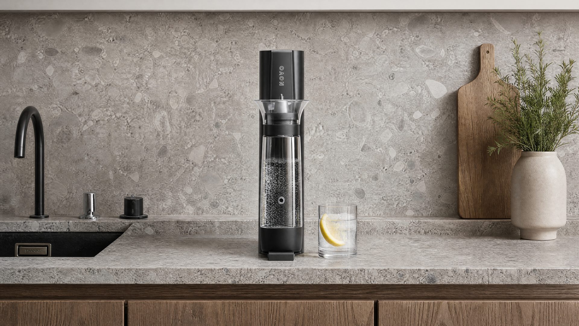 NOVO One on a kitchen countertop, captured in everyday use
